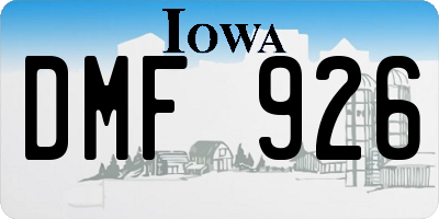 IA license plate DMF926