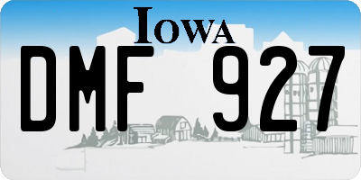 IA license plate DMF927