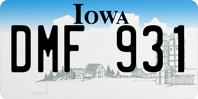 IA license plate DMF931