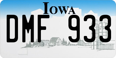 IA license plate DMF933