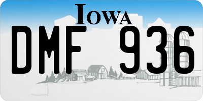 IA license plate DMF936