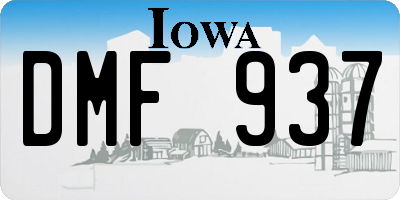 IA license plate DMF937
