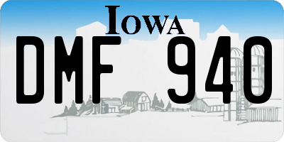 IA license plate DMF940