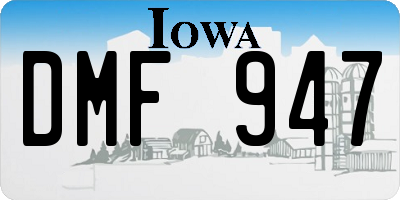 IA license plate DMF947