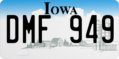 IA license plate DMF949