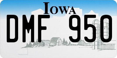 IA license plate DMF950