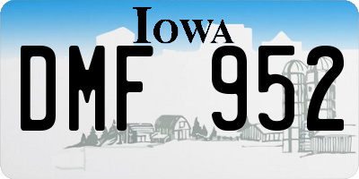 IA license plate DMF952
