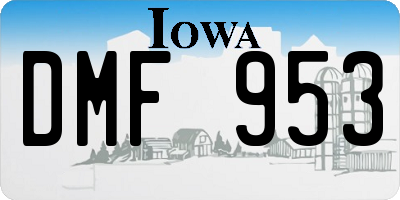 IA license plate DMF953
