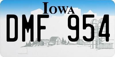 IA license plate DMF954