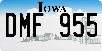 IA license plate DMF955