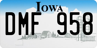 IA license plate DMF958