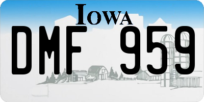 IA license plate DMF959