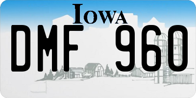 IA license plate DMF960
