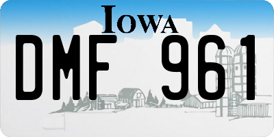 IA license plate DMF961