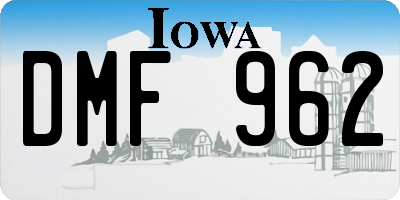 IA license plate DMF962