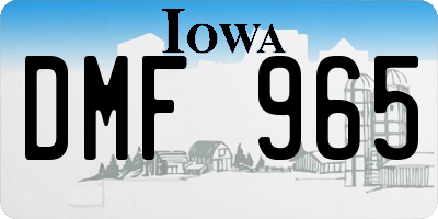 IA license plate DMF965