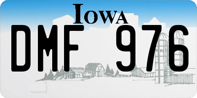 IA license plate DMF976