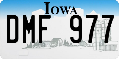 IA license plate DMF977