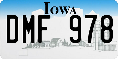 IA license plate DMF978