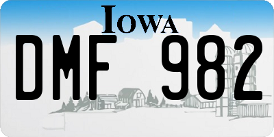 IA license plate DMF982