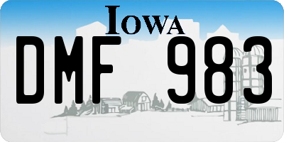 IA license plate DMF983