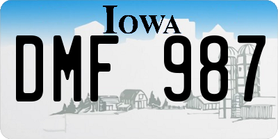 IA license plate DMF987