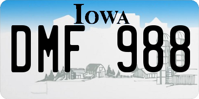 IA license plate DMF988