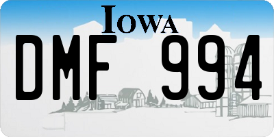 IA license plate DMF994