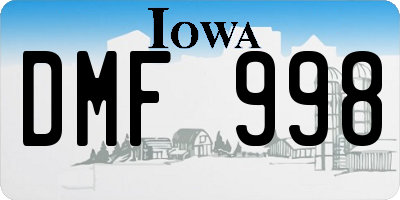 IA license plate DMF998