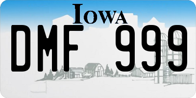 IA license plate DMF999