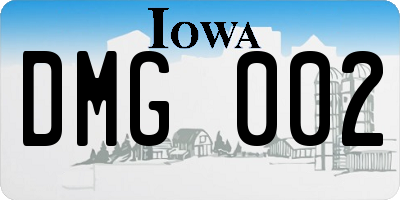 IA license plate DMG002