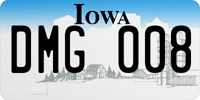 IA license plate DMG008