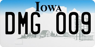IA license plate DMG009