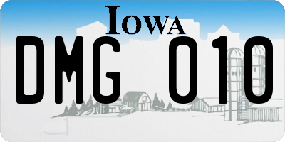 IA license plate DMG010