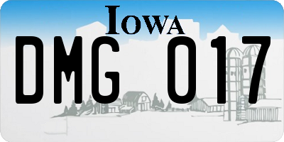 IA license plate DMG017
