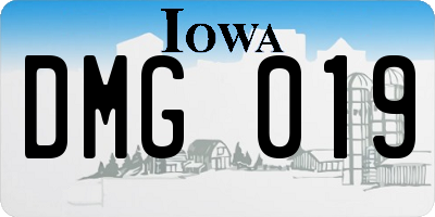 IA license plate DMG019