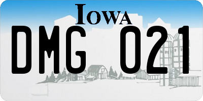 IA license plate DMG021