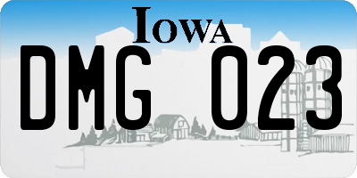 IA license plate DMG023