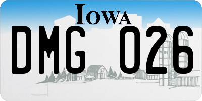 IA license plate DMG026