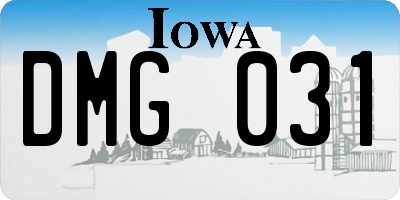 IA license plate DMG031