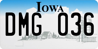 IA license plate DMG036