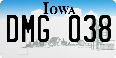 IA license plate DMG038