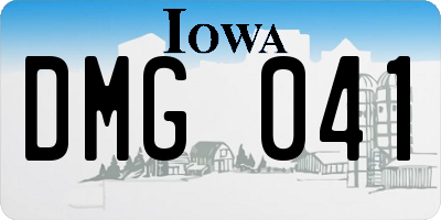 IA license plate DMG041