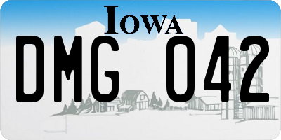 IA license plate DMG042