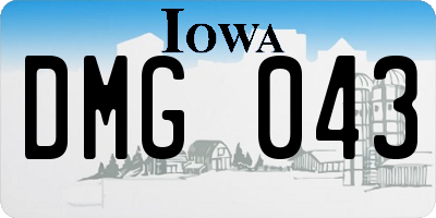 IA license plate DMG043