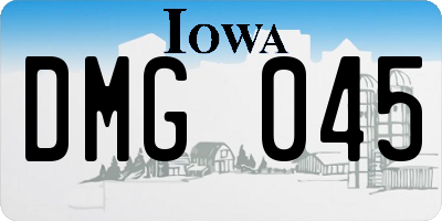 IA license plate DMG045