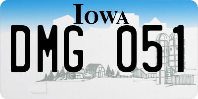 IA license plate DMG051