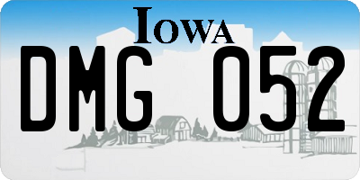IA license plate DMG052