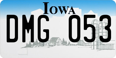 IA license plate DMG053