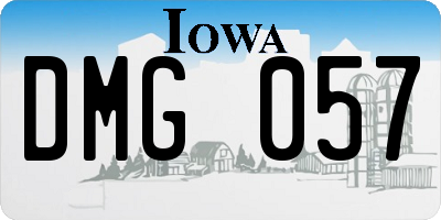 IA license plate DMG057